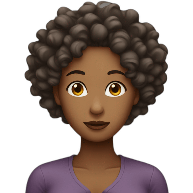 black woman stressful head in hand curly hair emoji