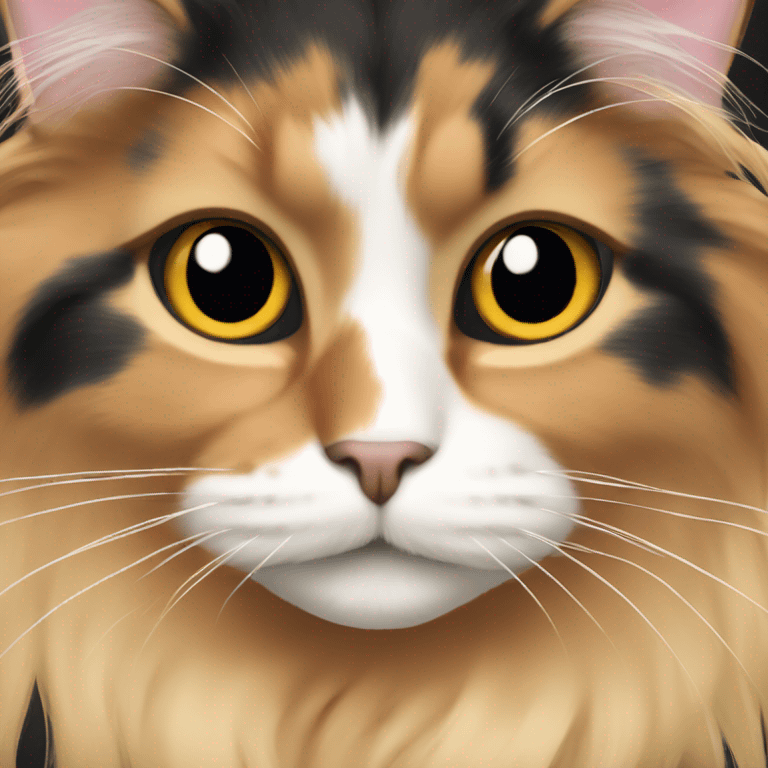 long haired calico cat emoji