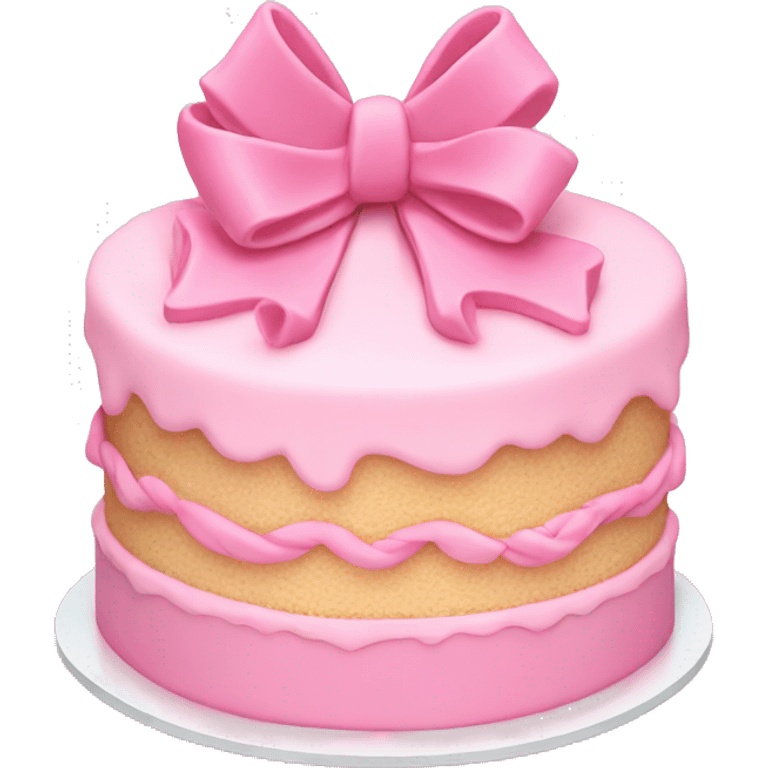 light pink cake with mini bows  emoji