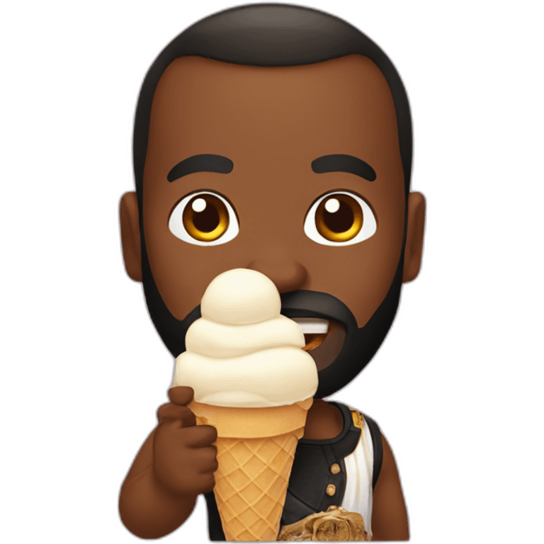 mr. t eating an ice cream cone emoji