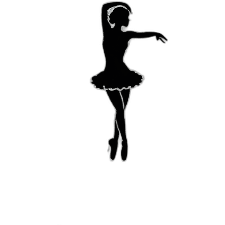 Sexy silhouette dancer silver glitter neon sign emoji