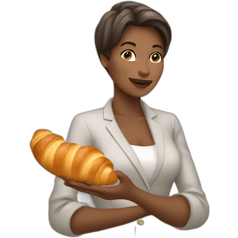 WOMAN EATING CROISSANT emoji