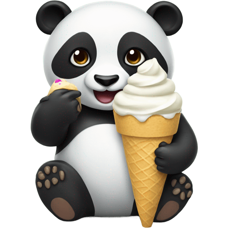 Panda eating ice cream emoji