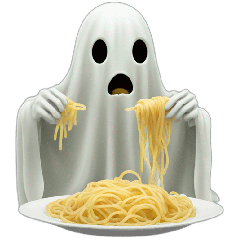 spooky ghost eating spaghetti emoji