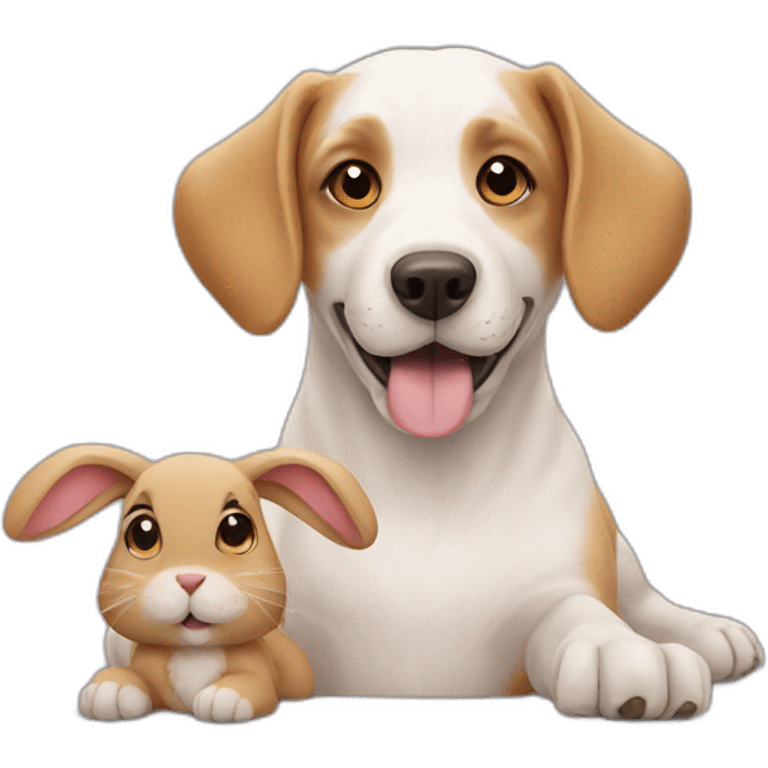 dog with rabbit emoji