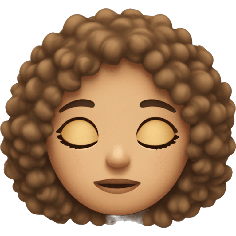 Sleeping curly hair girl emoji