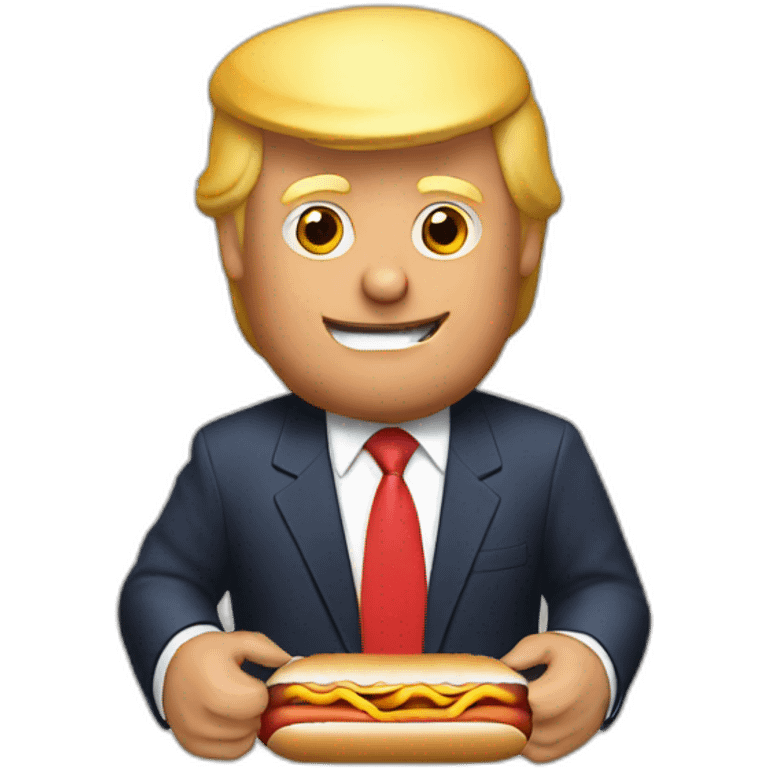 Donald Trump eats Hot Dog emoji