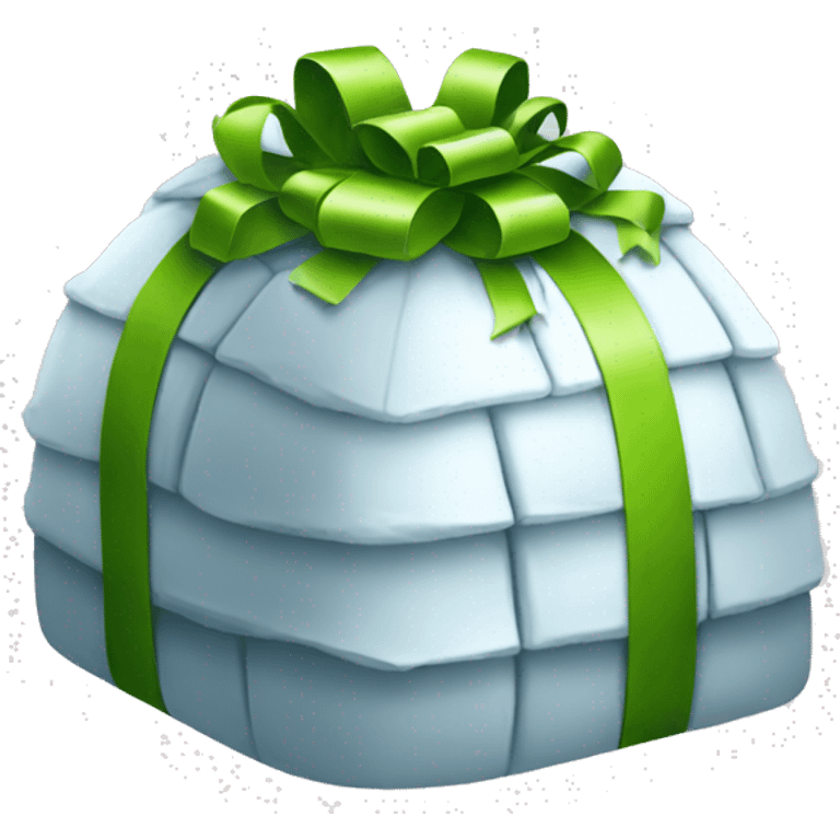 igloo wrapped in gift emoji