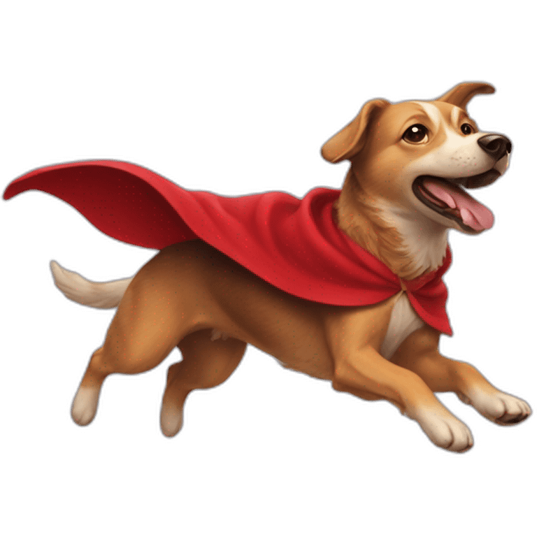 a flying dog with red cape emoji