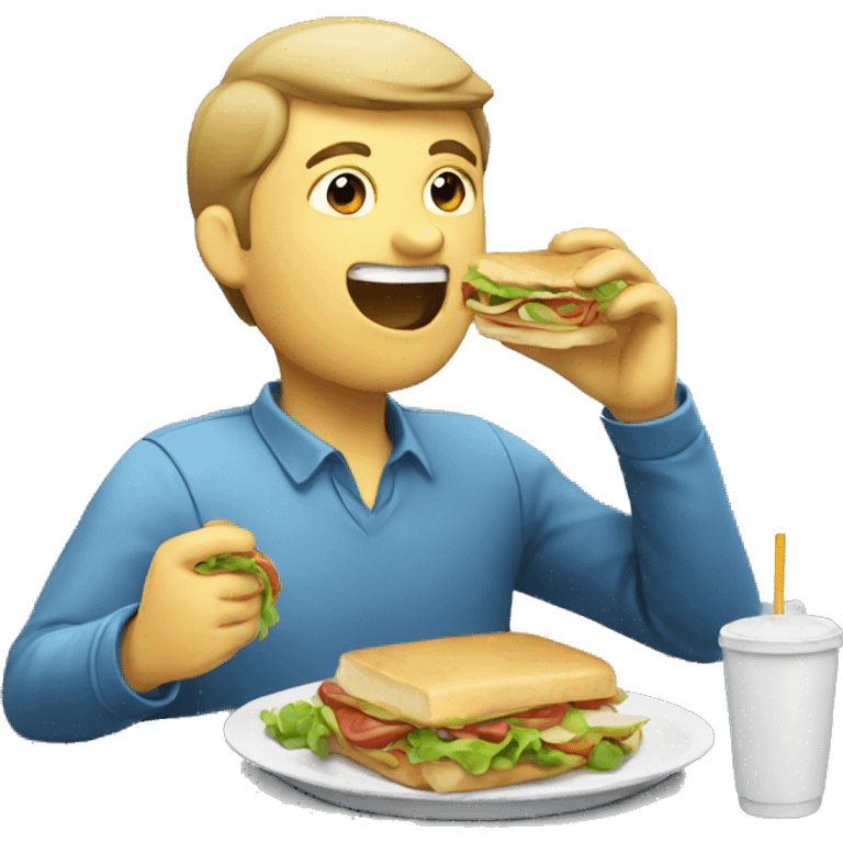 employee eating lunch emoji