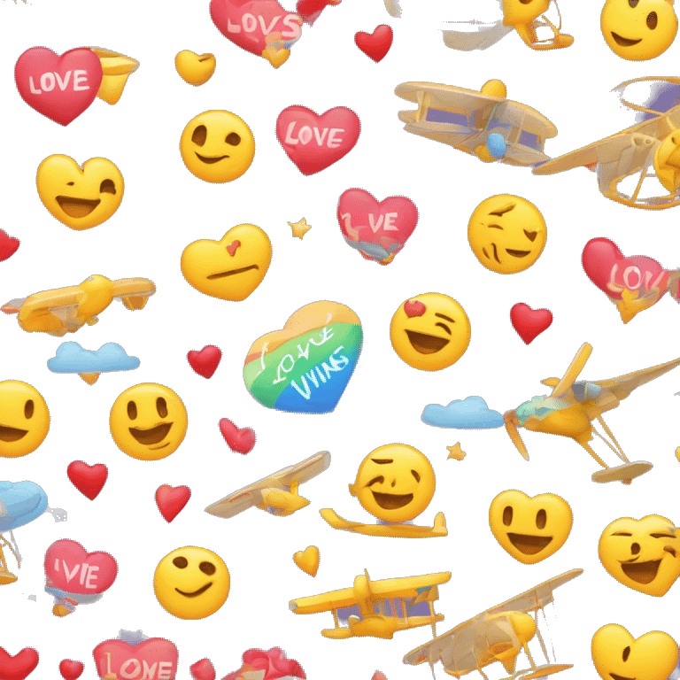  animiertes LOVE WINS Emotes mit Flugzeug und Engels Flügeln mit love wins als text FÜR KADDA IN LOVE emoji