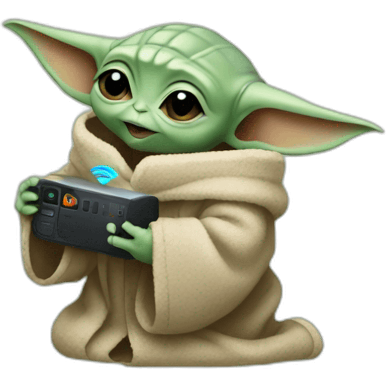  baby yoda holding wifi emoji