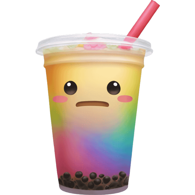 rainbow bubble tea emoji