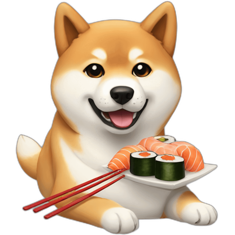 Shiba Inu having sushi emoji