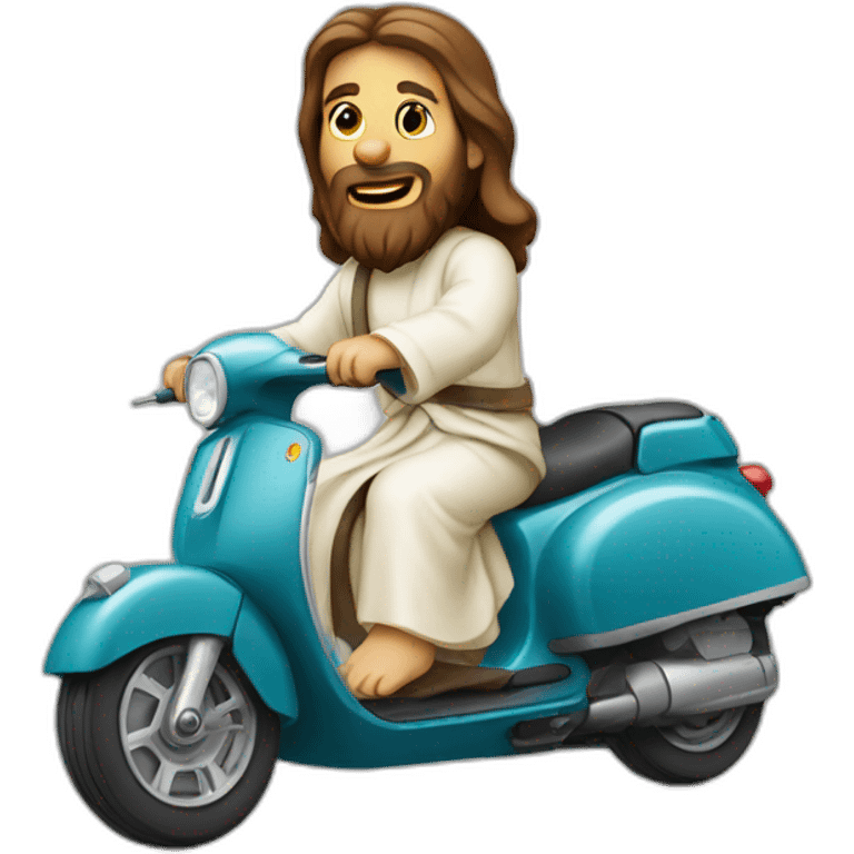 Jesus sur un scooter emoji