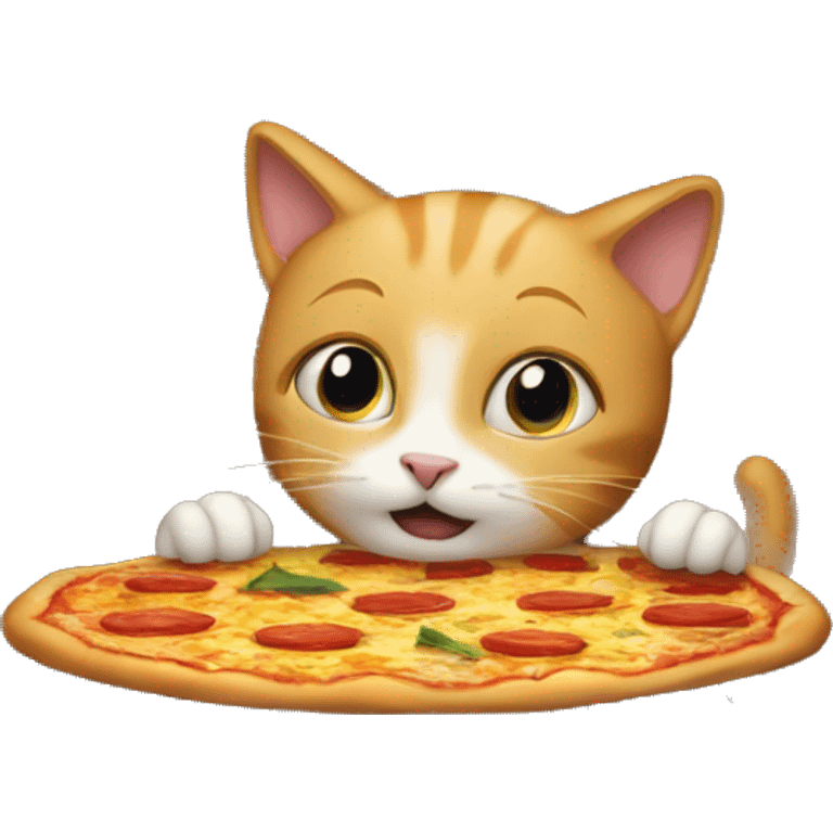 Cat making pizza in oven  emoji