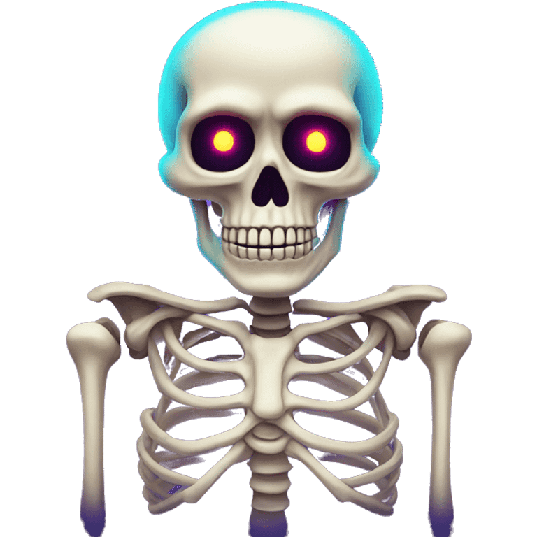 skeleton with neon lights emoji