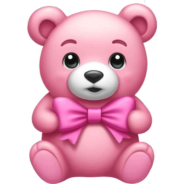 Pink bear with a bow  emoji