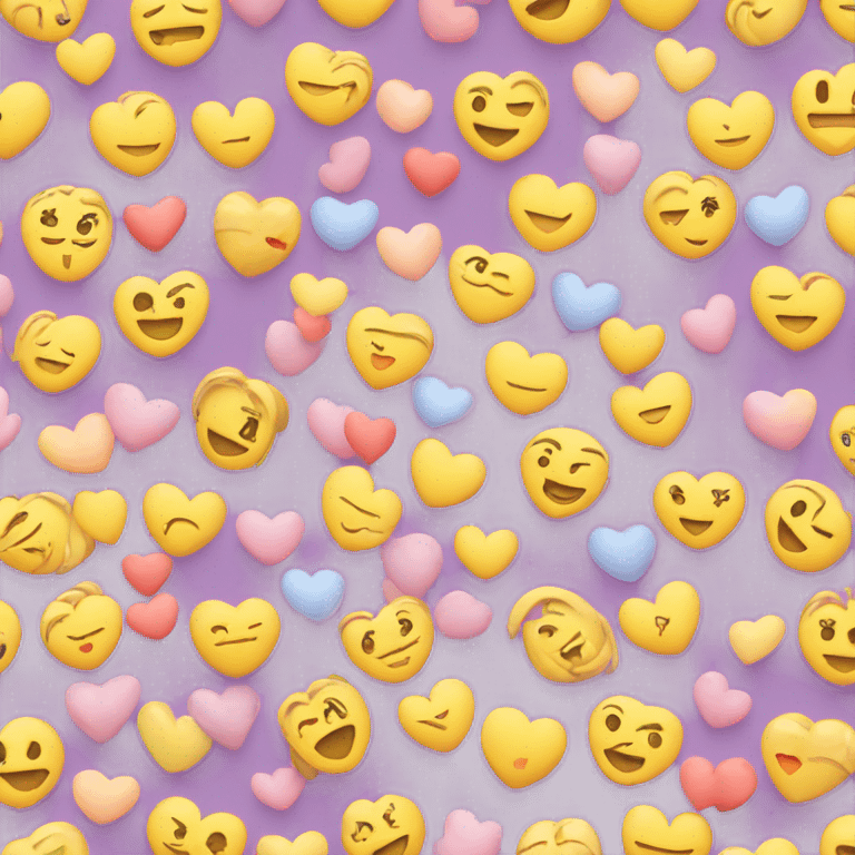 In love emoji with pastel hearts emoji