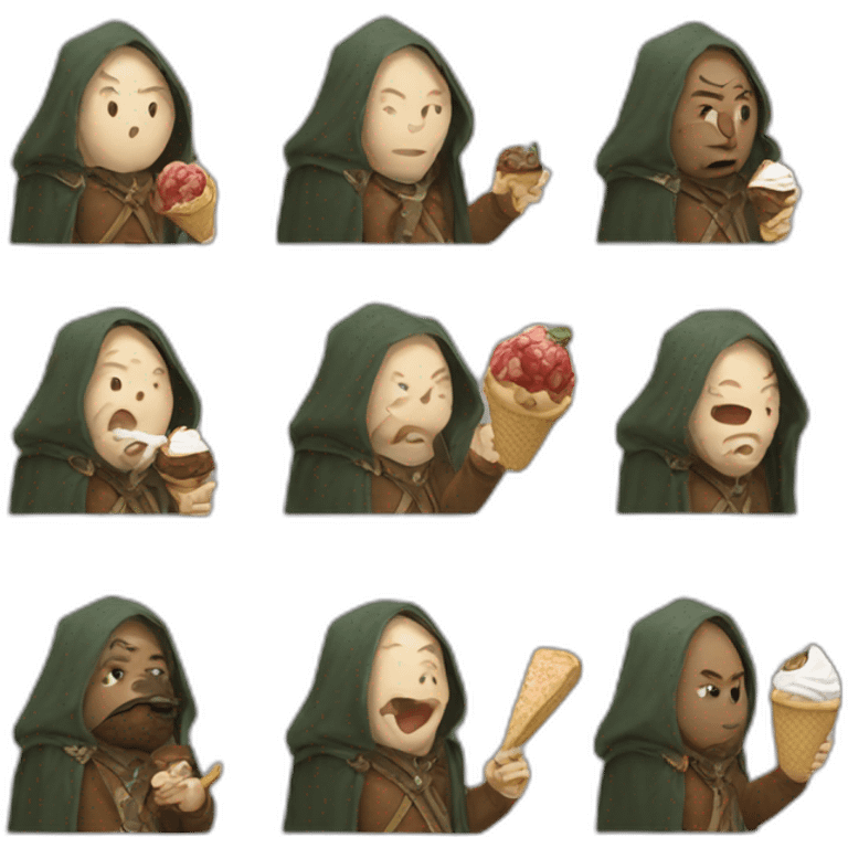 lotr eating icecream emoji