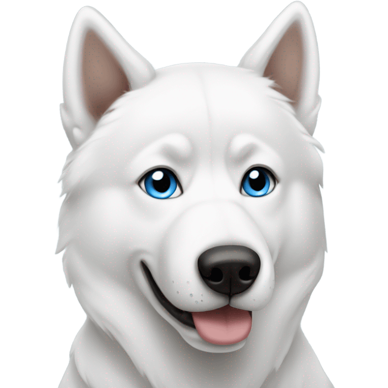 white husky with 1 blue eye and 1 brown  emoji