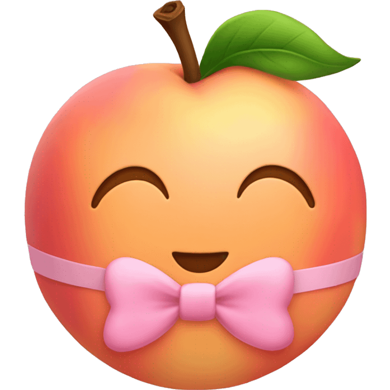 Regular peach with pink bow on it  emoji