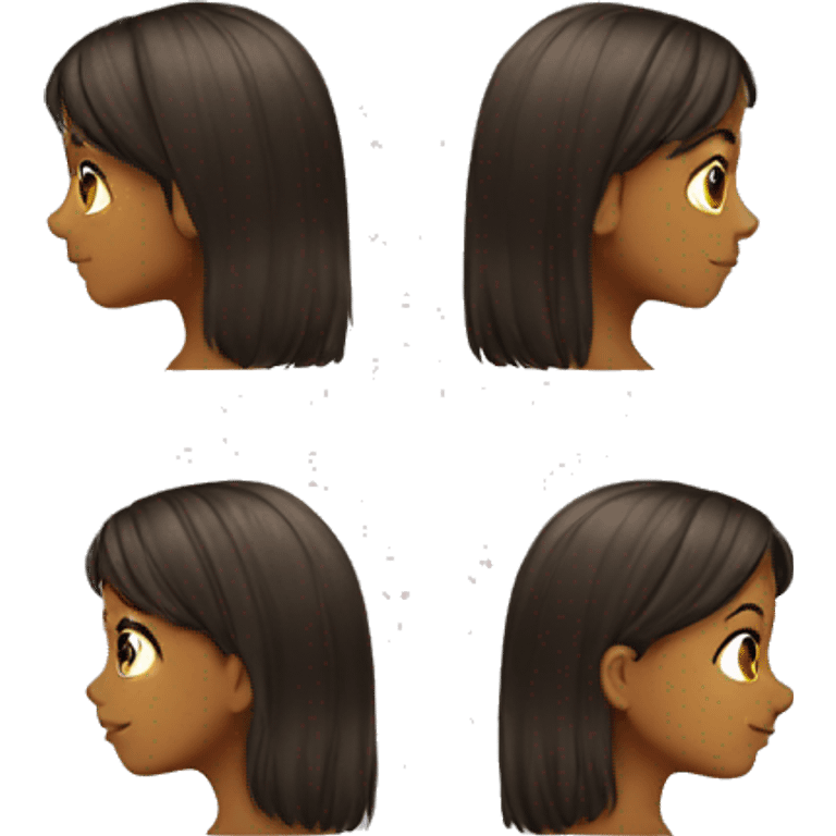 girl profile hair emoji