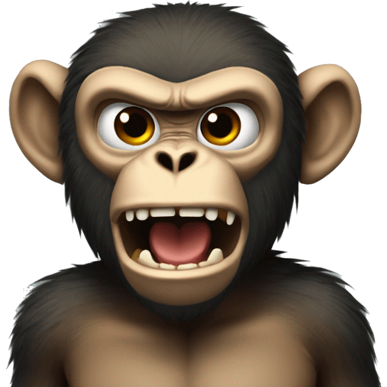 Extremely creepy angry monkey  emoji