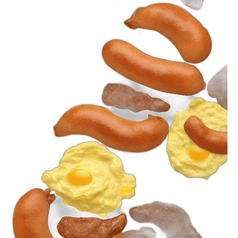 a saussage and two scrambled eggs emoji