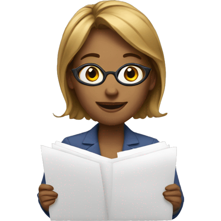 women with documents emoji