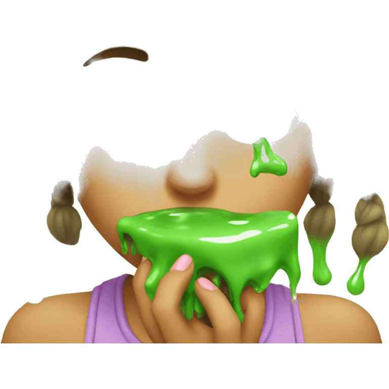 Girl eat slime emoji