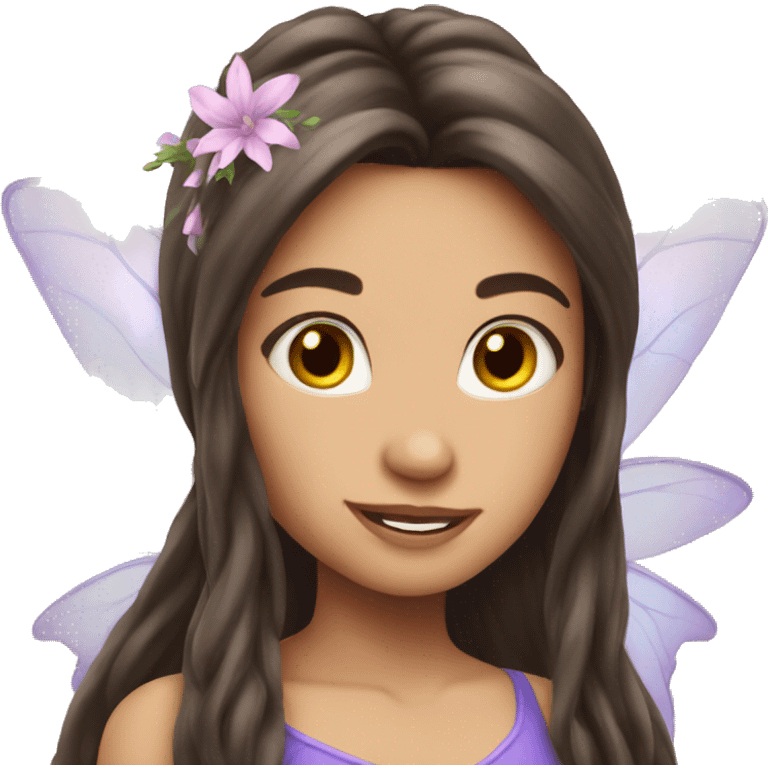 Brunette attractive long hair fairy emoji