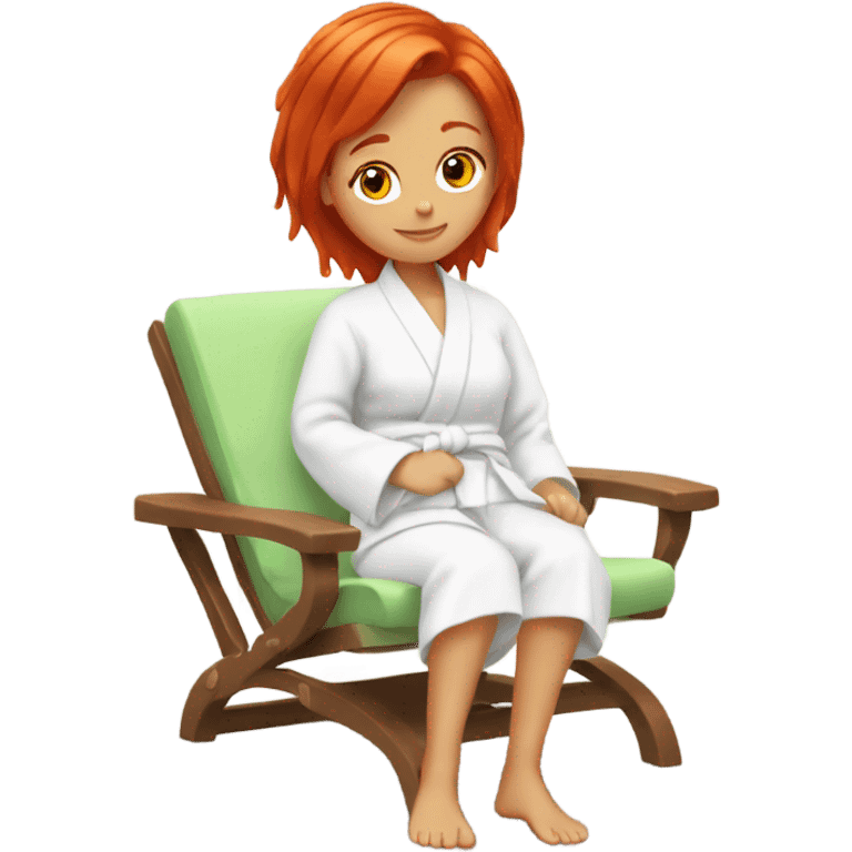 Red hair girl in spa relaxing  emoji