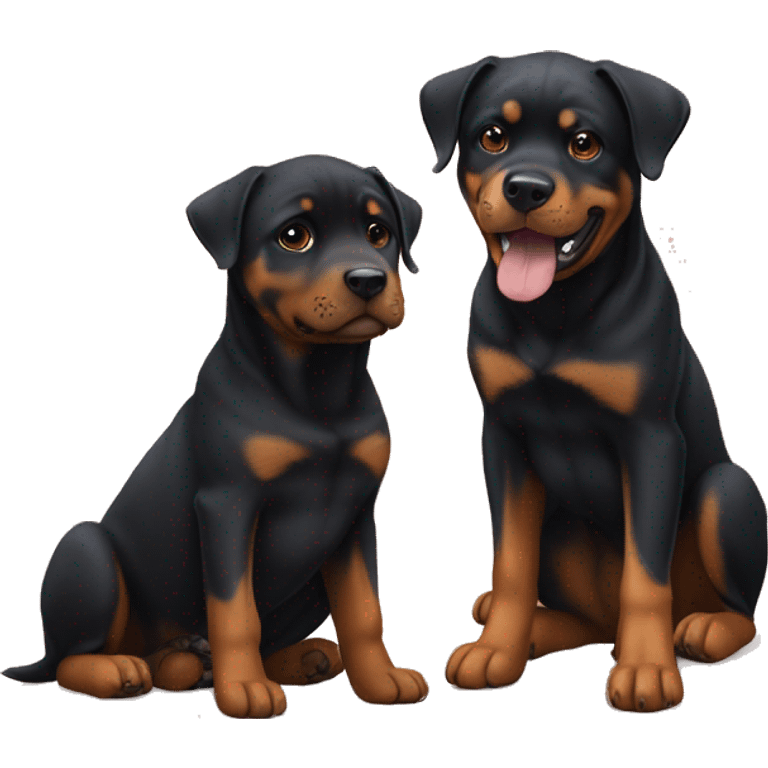 A Rottweiler and street dog baby emoji