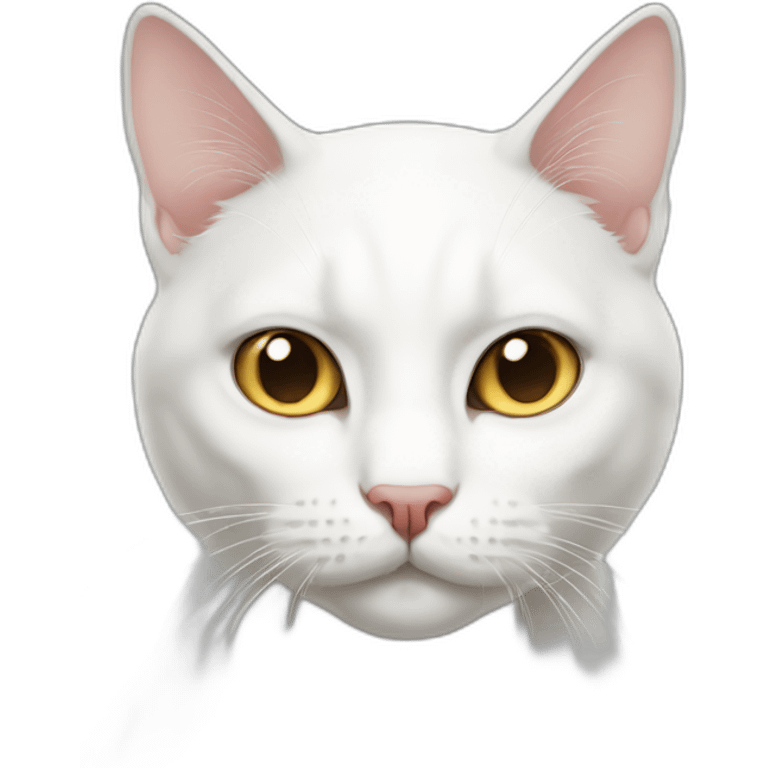 White gato serious emoji