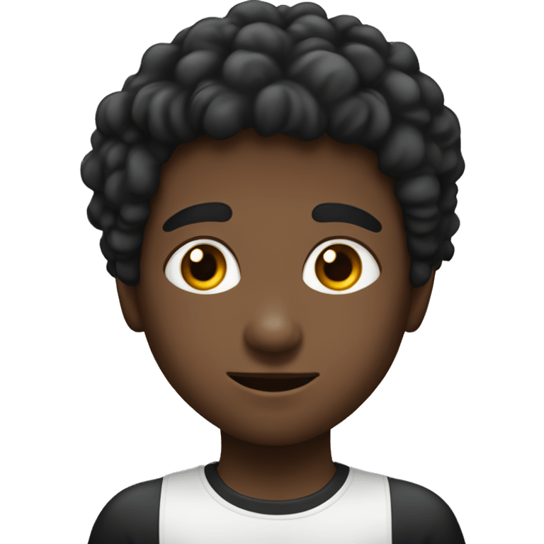 Niño de pelo negro, sin gafas, ojos negros, piel clara emoji