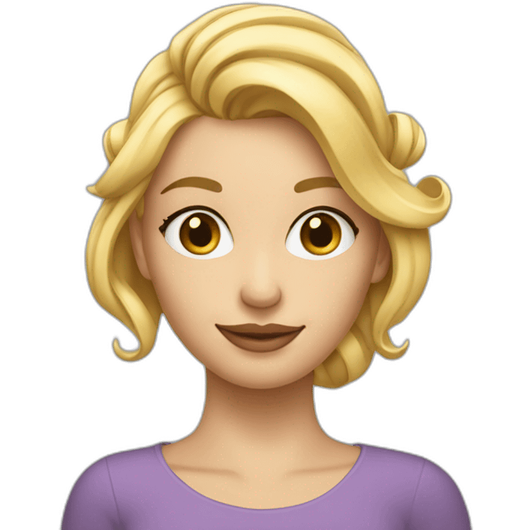 Fille blonde avec un chignon emoji