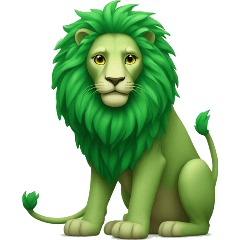 green lion with  emoji