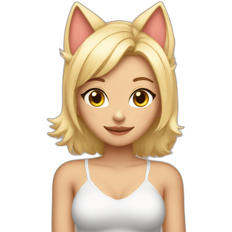 sexy blonde cat ears emoji