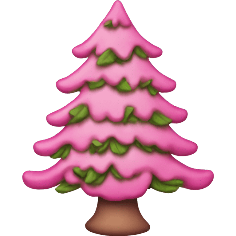 Christmas tree pink emoji