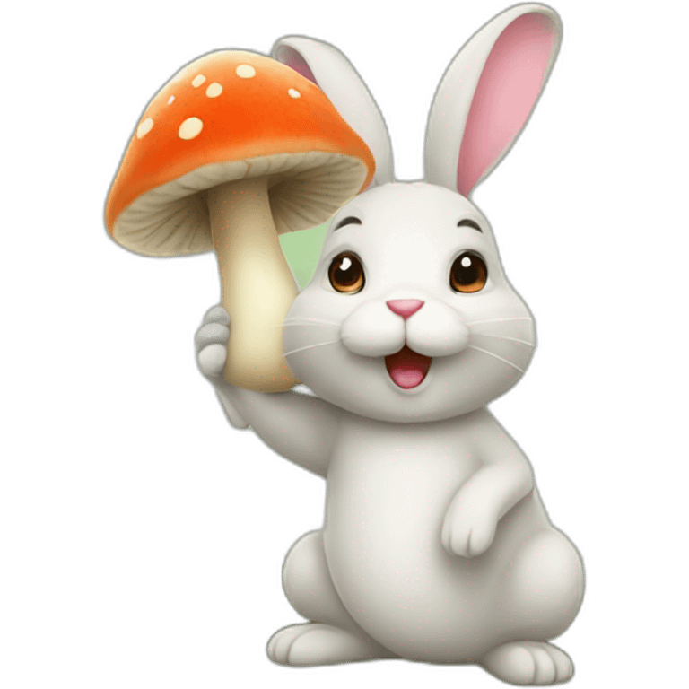 Bunny with a mushroom emoji