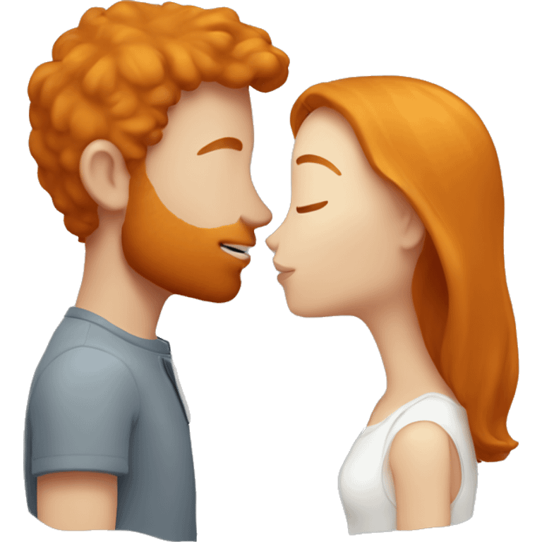 ginger girl kissing a white guy emoji