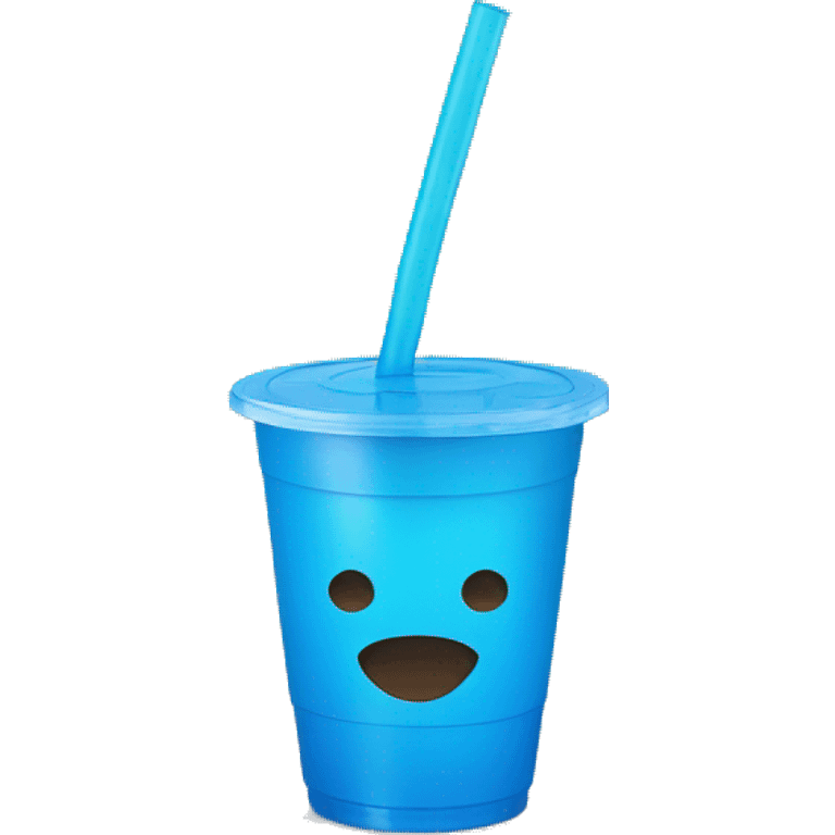 blue water cup with blue straw and blue lid with "roro" written on it emoji