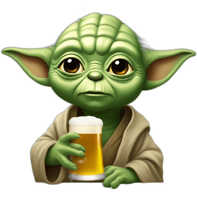 Yoda drinking beer  emoji