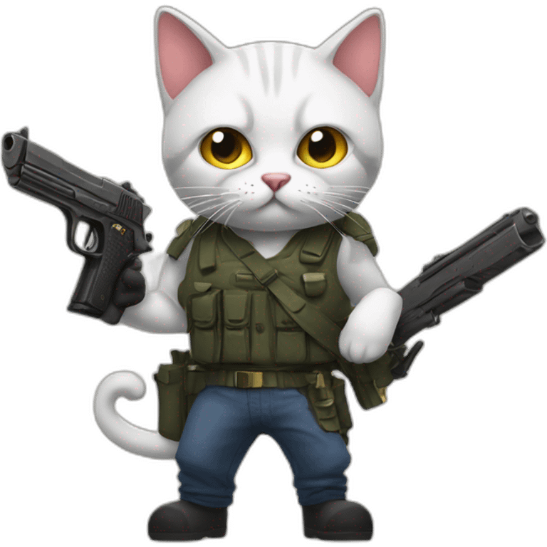 cat with gun emoji