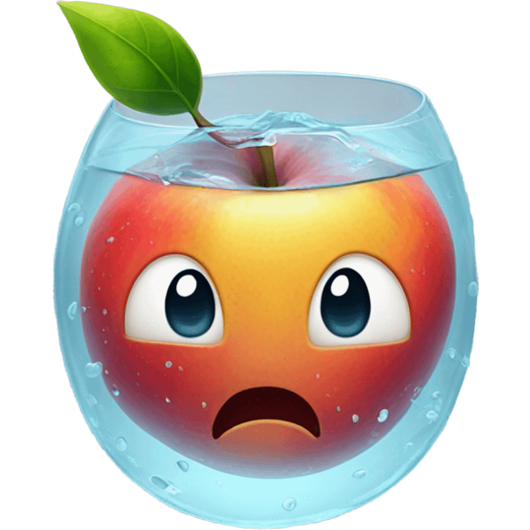 translucent transparent fruit in water no face emoji