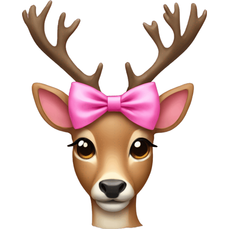 Deer with a pink bow emoji