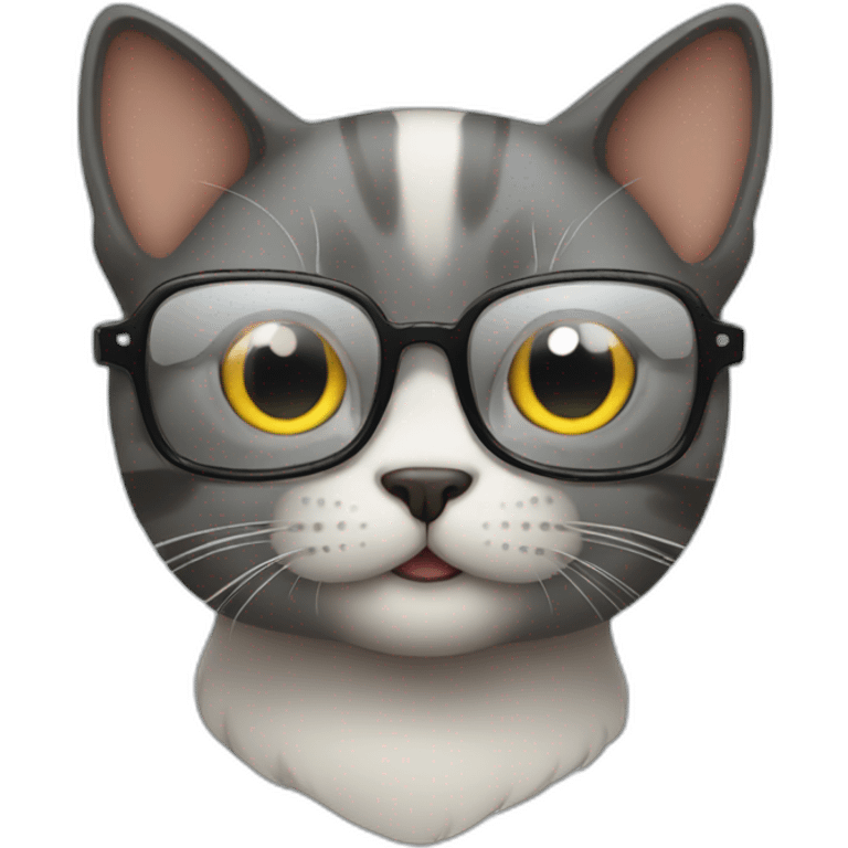 Cat with glass emoji