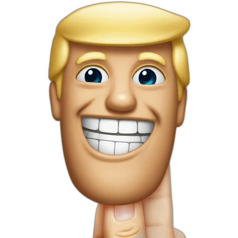 Donald trump make a finger with smile emoji