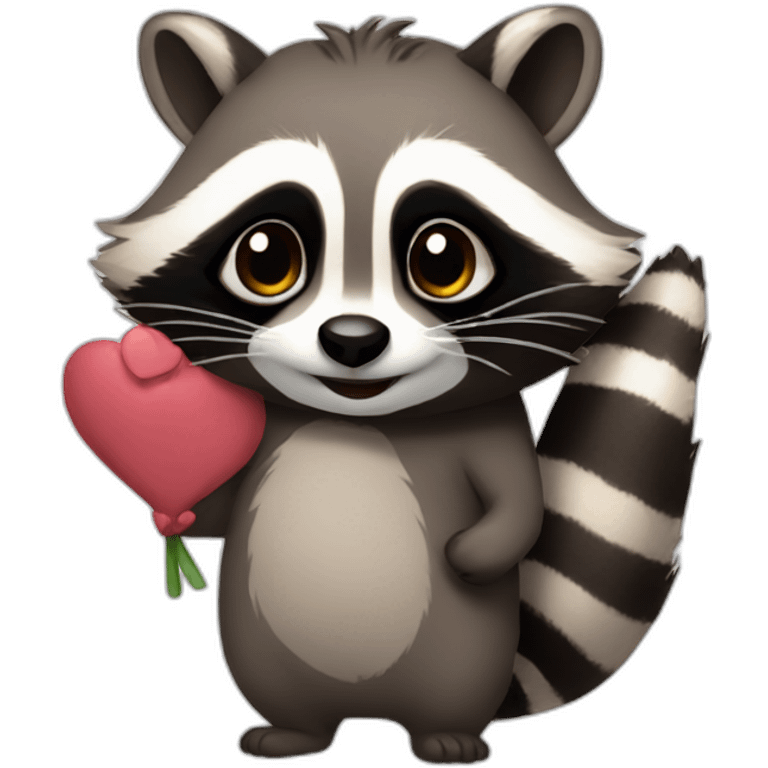 racoon love you emoji